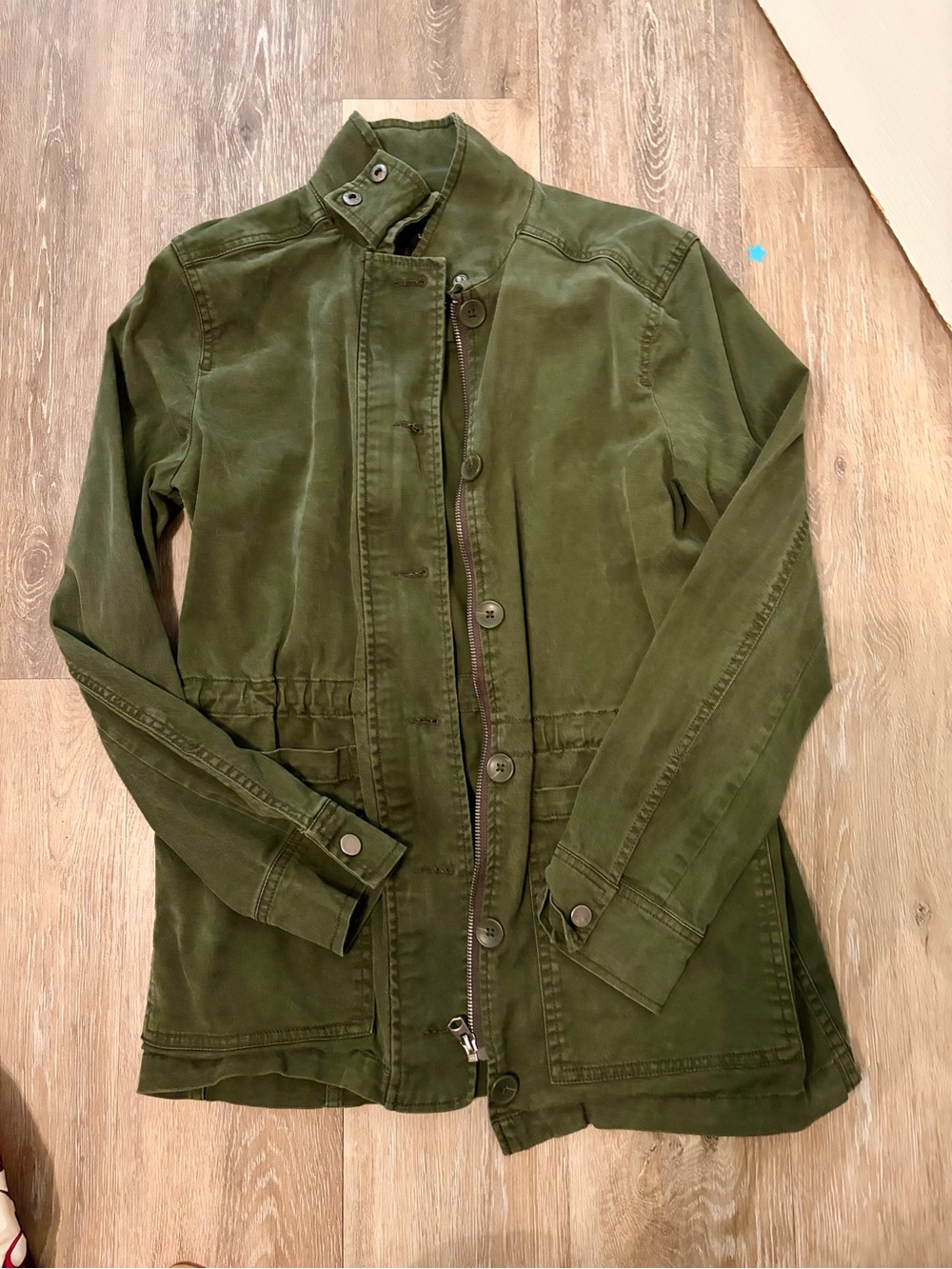 Lucky Brand Olive Utility Jacket with Stand Collar